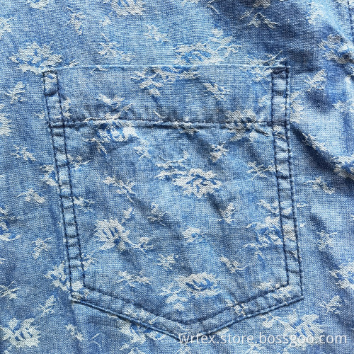 100% Cotton Men's Short-sleeve Shirting Dyed Printed Shirts
